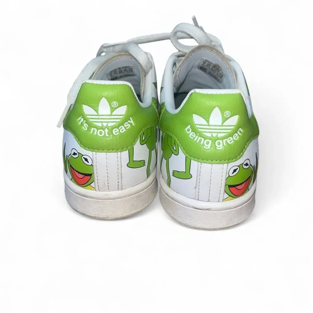 Rare Adidas Women's Green and White Stan Smith Kermit the Frog Sneakers SZ 7